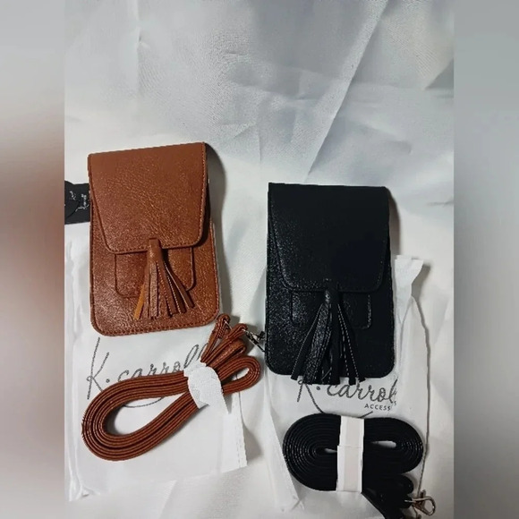 NWT (2) K. CARROLL Harper™ Crossbody 1 Black, 1 Camel ** - Picture 1 of 9